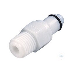 CPC Kupplung, PP, Vaterteil, mit Ventil, 1/4 NPT