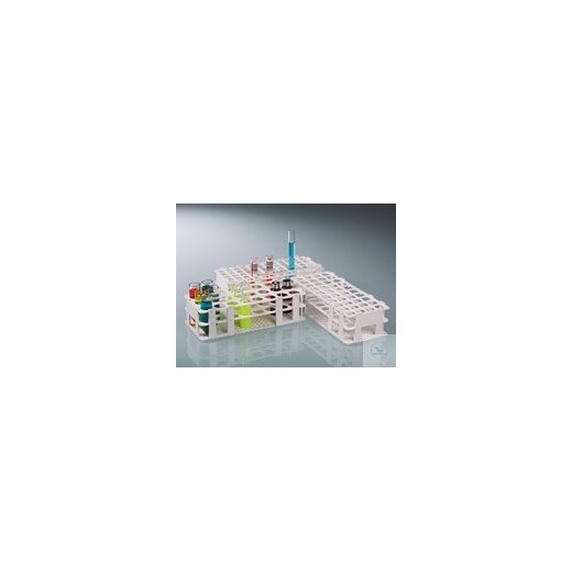 Reagenzglasgestell, PP, weiß, f. 24 Gl. bis Ø 25mm