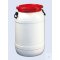 WF10 behroplast wide neck drum 10 l white with red screw cap without handles
