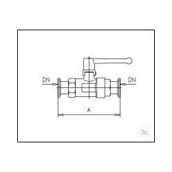 2-way ball valve manual DN 10 KF, type DN 10 DN...KF, A...