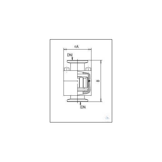 Überdruck-Schutzventil OPH 16 gekapselt, Typ OPH 16 DN...KF, A 40 mm, B 60 mm