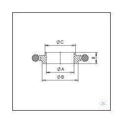 KF red. centring ring stainless steel with Perbunan...