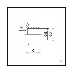 KF flange with short tube Stainless Steel DN 25, type DN...