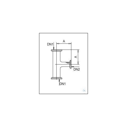 KF-Reduzier-T-Stück Edelstahl DN 25/16, Typ DN 25/16 KF DN1/DN2, A 50 mm,