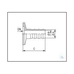 Übergangsflansch Edelstahl KF DN 16 - Welle DN 12,...