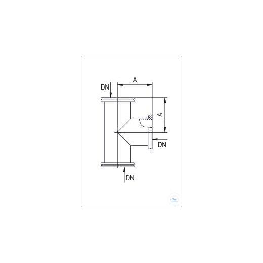 ISO-K tee stainless steel DN 160, type DN 160 ISO-K, A 138 mm,