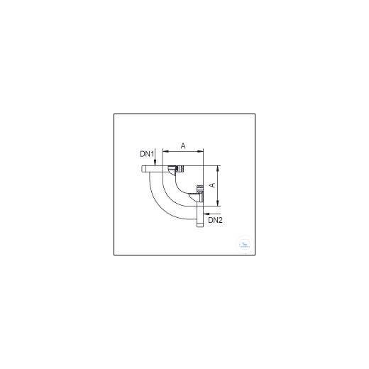 CF-Winkelstück Edelstahl DN 40, Typ DN 40 CF, A 63 mm,