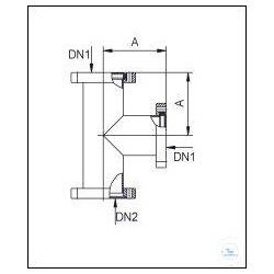 CF tee stainless steel DN 100, type DN 100 CF, A 135 mm,