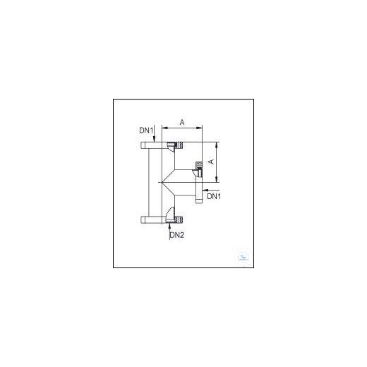 CF tee stainless steel DN 150, type DN 150 CF, A 167 mm,
