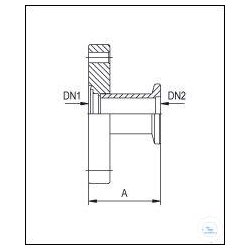 transition piece stainless steel DN 40 CF / DN 25 KF,...