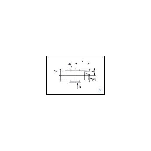 KF cross piece aluminium DN 16, type DN 16 KF, A 40 mm, B 22 mm,