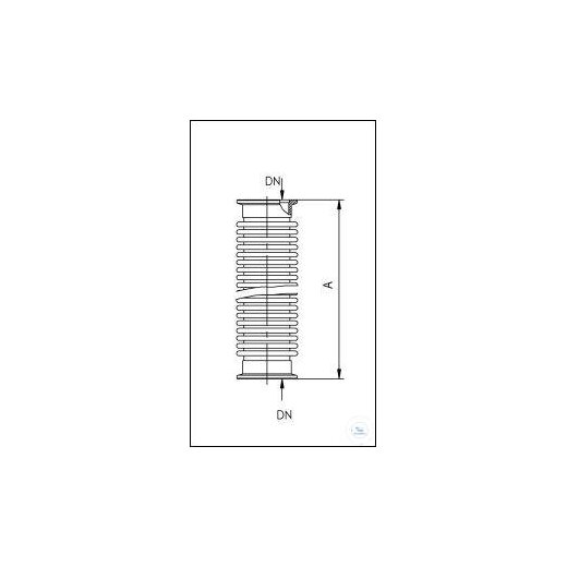 KF metal hose DN 40 250 mm long vacuum annealed, type DN 40 KF, A 250 mm,