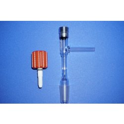 Dosiertrichter, Laborglas, Gasdosierung, Labor, mit Teflonnadelventil, NS14