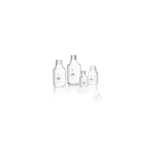 DURAN® Laboratory bottle, square, clear, with DIN 168-1 thread, graduated