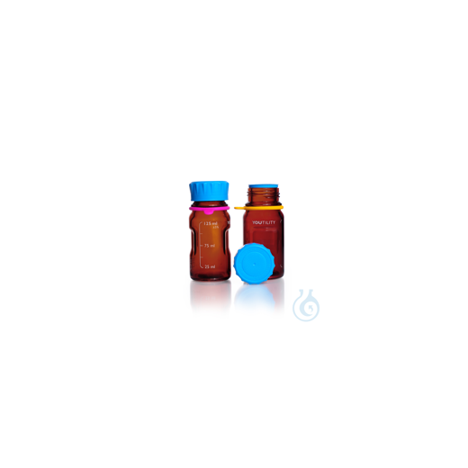 DURAN® YOUTILITY® GL 45 laboratory bottle, amber, with screw cap and spout