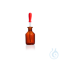 Dropper bottle, soda lime, brown, with ground glass pipette and pipette