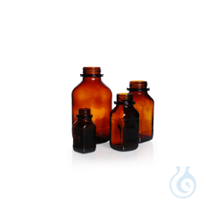 Vierkant-Schraubflasche, Kalk-Soda, braun, Weithals,...