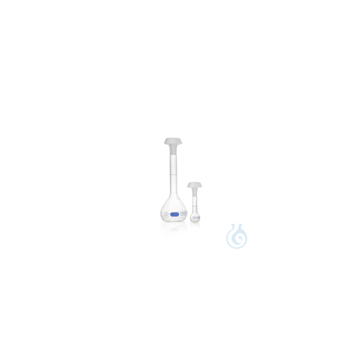 DURAN® volumetric flasks, class A, individual certificate and CoC, blue printed image