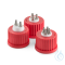 DURAN® GL 25 Multiport connection system, PBT, red, with 2, 3 or 4 ports