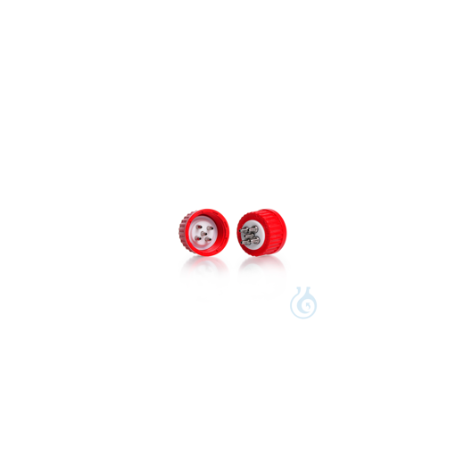 DURAN® GL 45 Multiport connection screw cap, PBT, red, with 2, 3 or 4 ports