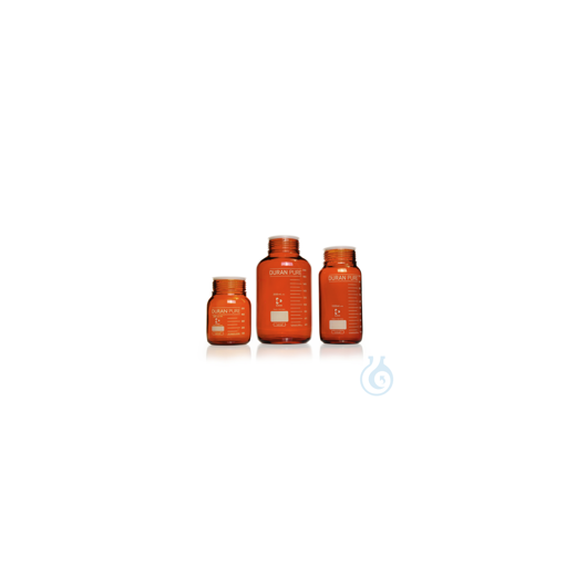 DURAN® PURE GLS 80® Flasche, braun, Staubschutzkappe, ohne Schraubverschluss