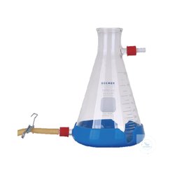 Collecting flask 1000ml with drain and fixing suction cup