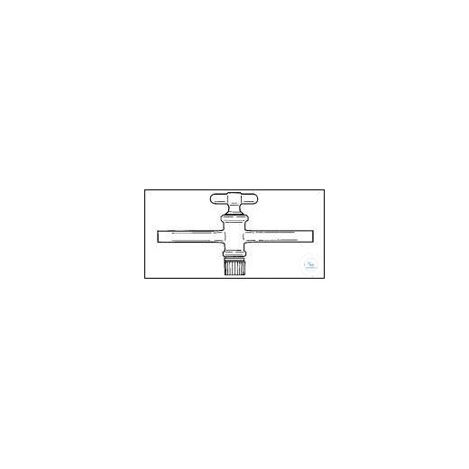 1-Wege-Hahn,TYP N,NS 21,5, mit hohlem NS-Küken,mit Glasgriff,Gewindehah