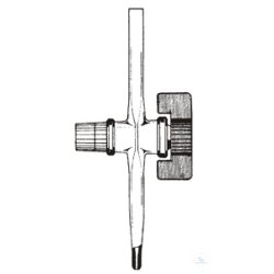 Burette stopcock, straight, NS 12.5, with hollow NS plug,...