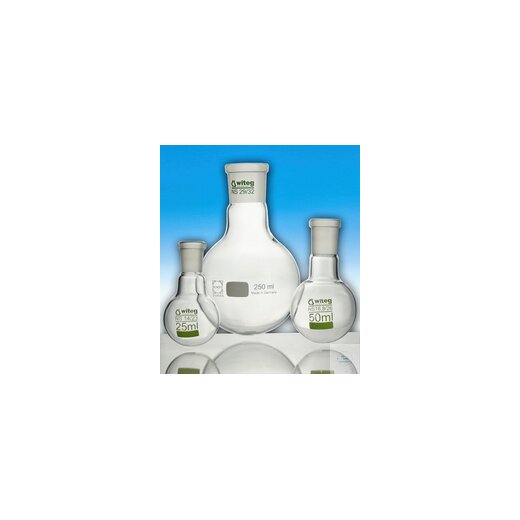 Medium-neck round bottom flask, 25 ml, NS 14/23, 41 x 75 mm, PU = 10 pieces