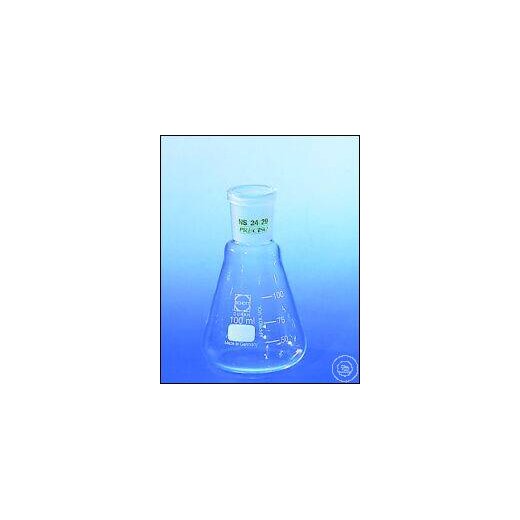 Erlenmeyer flask, 100 ml, NS 19/26, 64 x 100 mm, DIN 12387, PU = 10 pieces