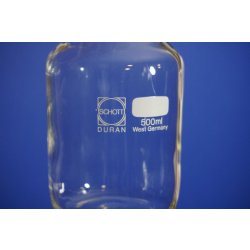 2x Steilbrustflasche, Vorratsgef&auml;&szlig;, Laborglas,glassware, Schott, 500 mL