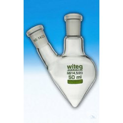 Two-neck pointed flask 25 ml NS 14/23