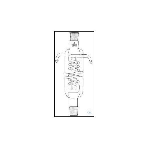 Intensivkühler mit dopp. Kühlschlange, Kern und Hülse 29/32, Mantellänge 600 mm