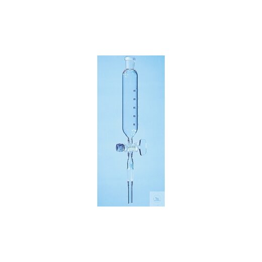 Tropftrichter, zylindrisch, graduiert, Ventilhahn m. PTFE-Ventilspindel, 100:2
