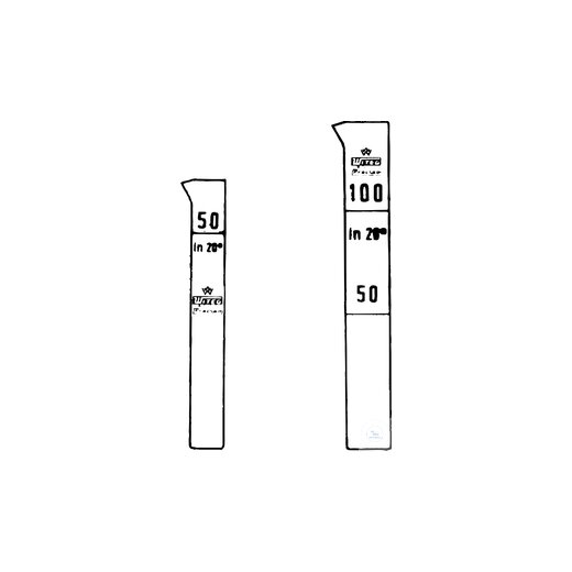 Colorimeterzylinder n. Nessler, 100 ml, hohe Form, mit aufgeschmolzener, optisch