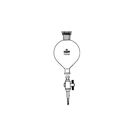 Separating funnel, ball, Boros, with removable PTFE stopcock, NS-PE plug, NS
