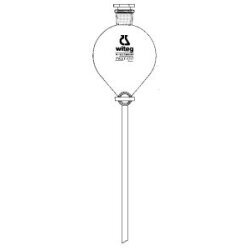 Separatory funnel, 50 ml, spherical, solid NS stopcock...