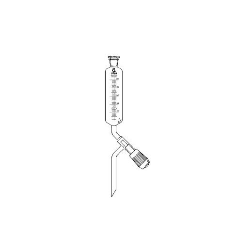 Separating funnel, 50 ml, cyl. grad., boros., valve with PTFE valve stem