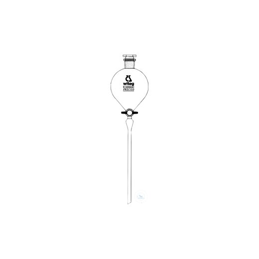 SCHEIDETRICHTER N.WALTER,NS 29/32, 500 ML BOROS., UNGRADUIERT,MIT NS-PTFE-KÜKEN