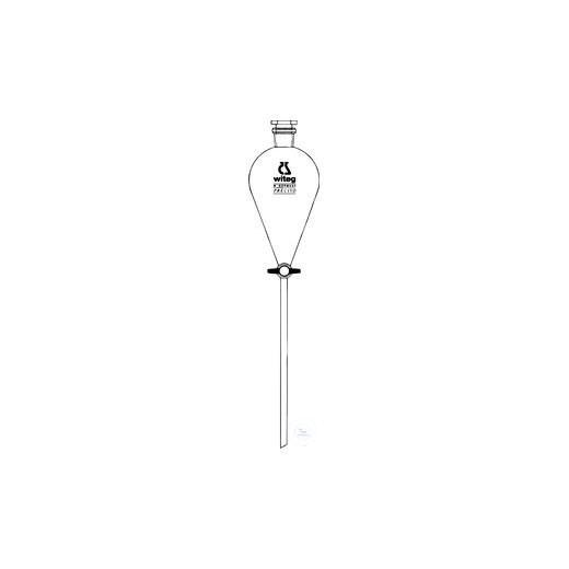 Squibb separatory funnel, 1 000 ml, NS 29/32, ungraduated, boros., with