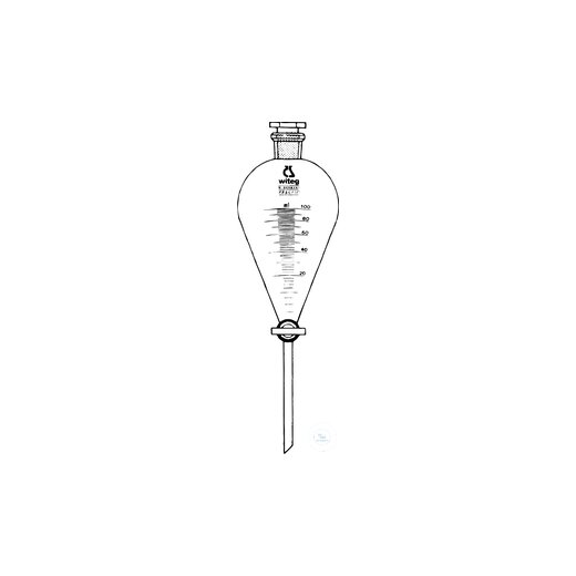 Scheidetrichter, 500 ml, konisch, graduiert, hergestellt aus DURAN Rohr,