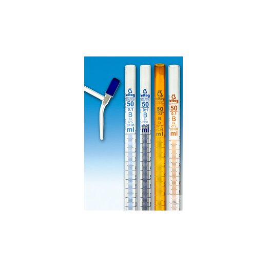Burettes Kl-B,25 ml:0,05 lateral stopcock, PTFE-spindle, clear glass, VE =