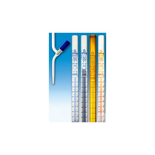 burettes DIN-AS,ger. Valve stopcock PTFE-spindle, clear glass, 10 :0.02 ml
