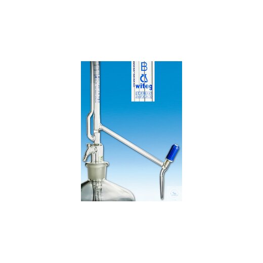 Pelletbüretten, 50 ml ml:0,1,DIN-B, ohne Zwischenhahn, seitl. Ventilhahn, mit