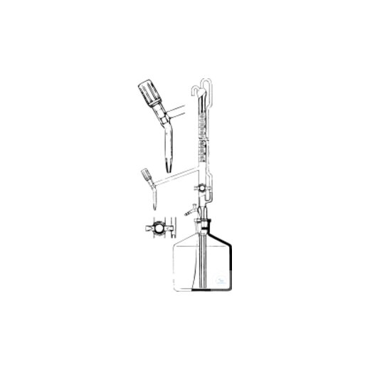 Pellet burettes, DIN-B, 10 ml:0.02 with PTFE stopcock, side valve stopcock,