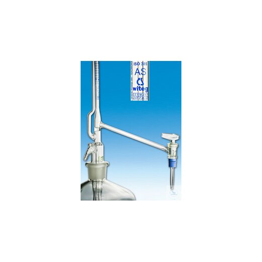 Pelletbüretten, DIN-AS,10 ml:0,02 ohne Zwischenhahn, seitl. Hahn, NS-Glasküken,