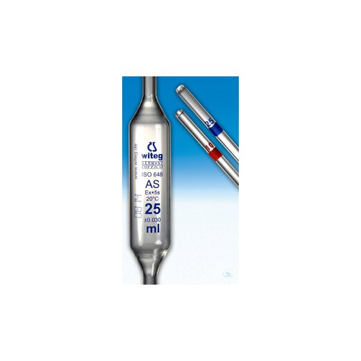 Vollpipetten, 12,5 ml, Kl. AS, mit einer Marke, KB, Wartezeit 5 S., DIFFICO