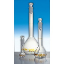 Messkolben, 75 ml, Klasse A, NS 12/21, Glashohlstopfen,...