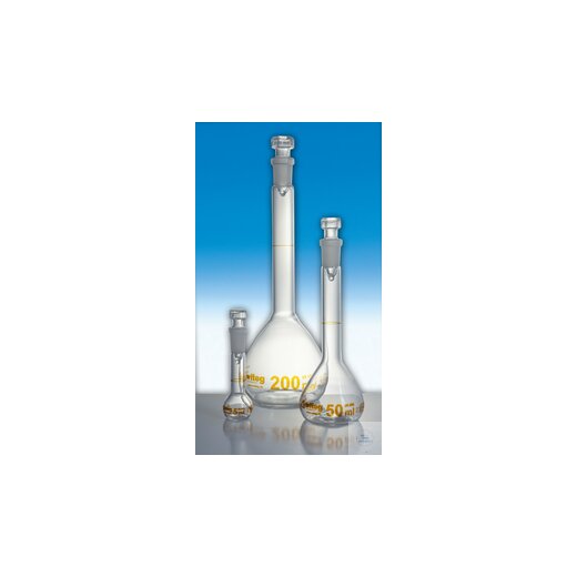 volumetric flask 20ml, class: A, NS 12/21, kb, ring mark, contents,