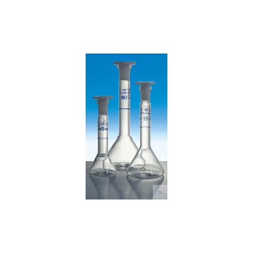 Messkolben, 3 ml, Trapezform, DIN-A, mit PE-Stopfen NS 10/19,